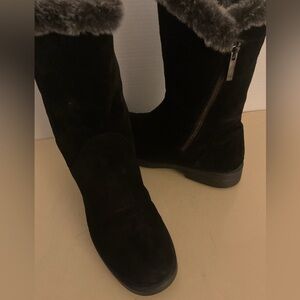 Aquatalia Black Suede Winter Boots